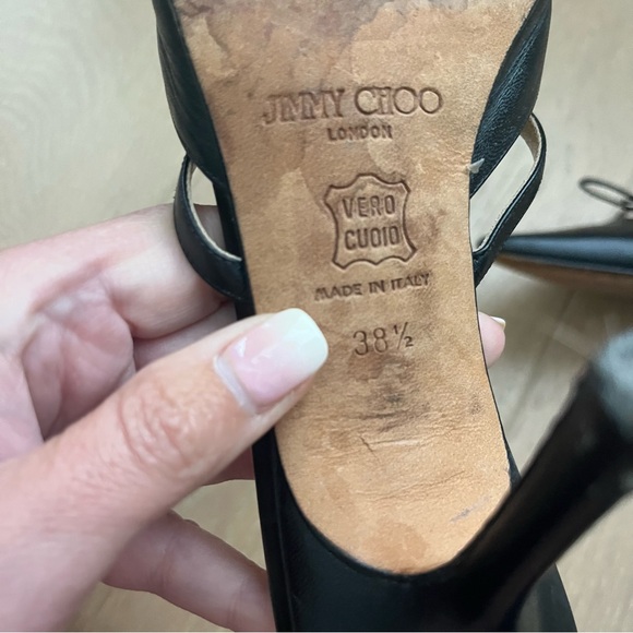 Jimmy Choo Black Leather Heels - Picture 6 of 7